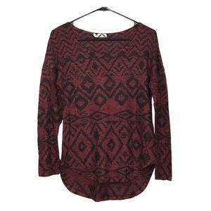 Ginger G sweater retro Aztec hi low lightweight